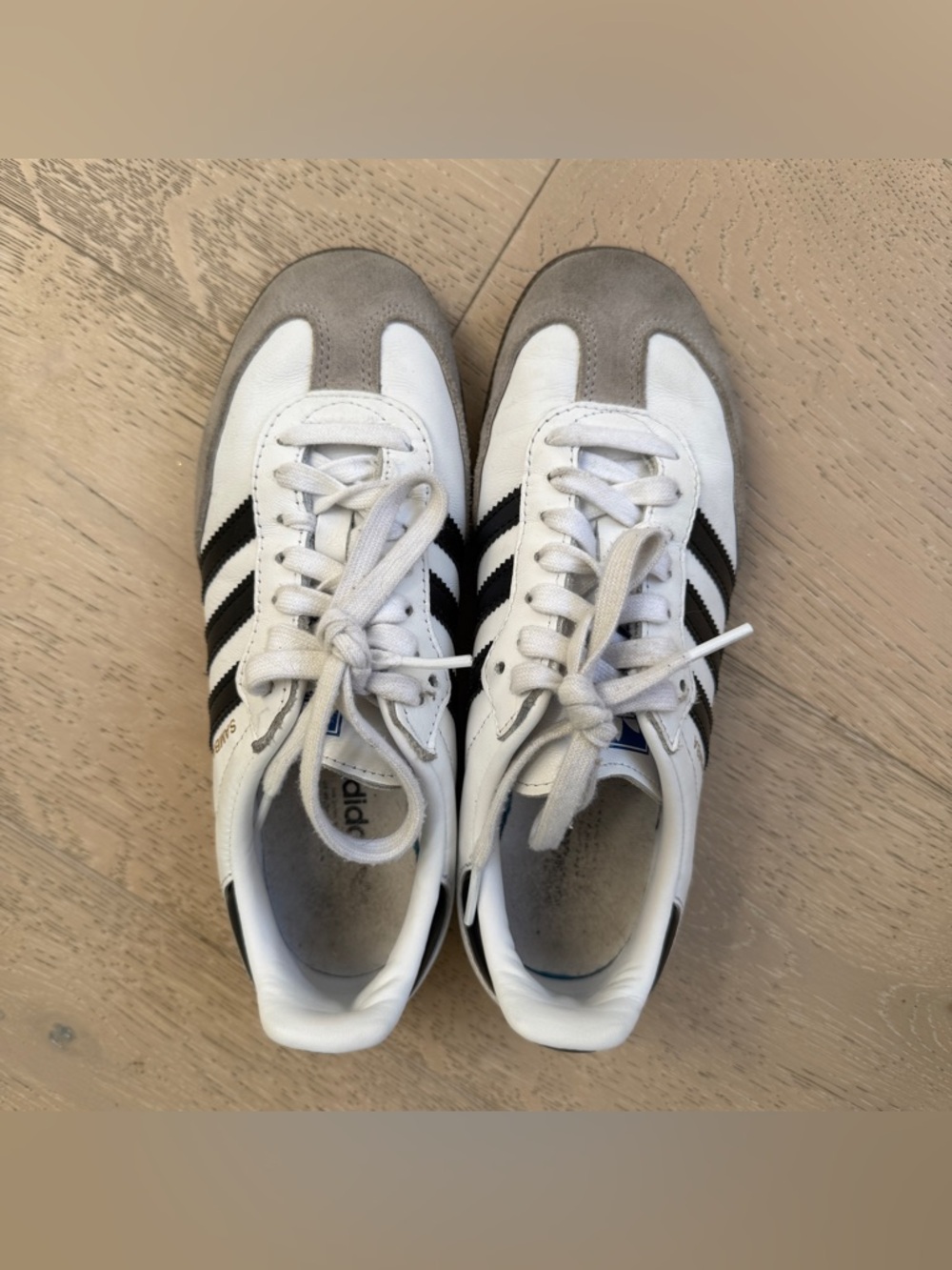 Adidas Sambas White with Black Stripes - Picture 4 of 5